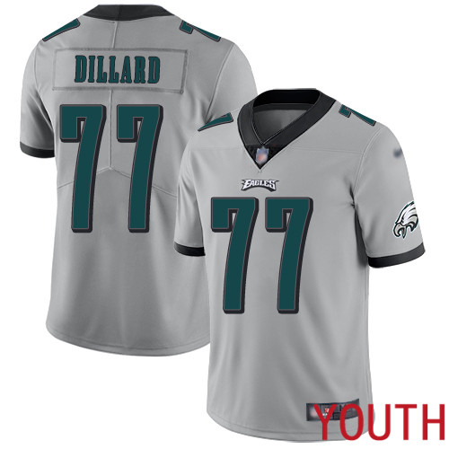 Youth Philadelphia Eagles #77 Andre Dillard Limited Silver Inverted Legend NFL Jersey Football